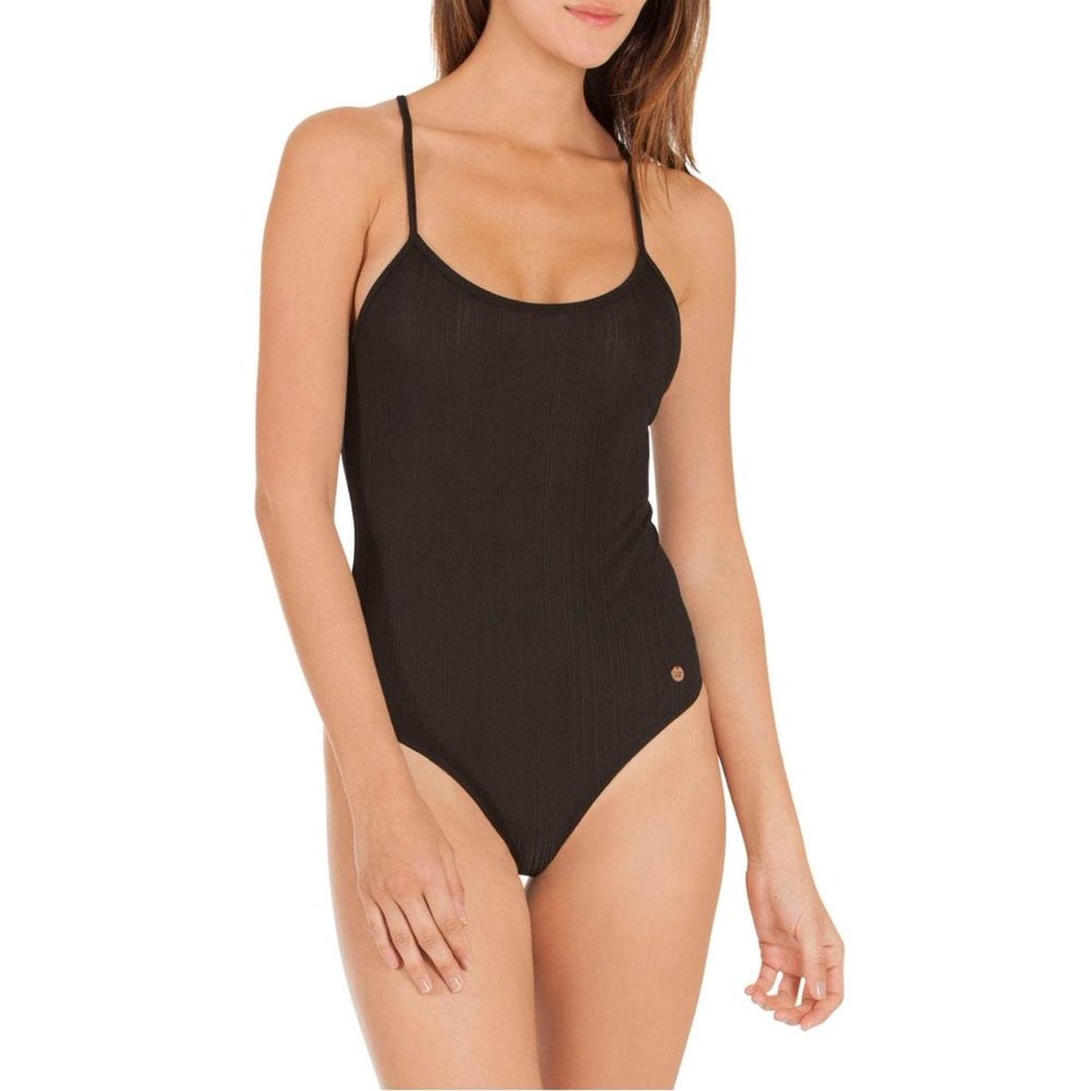 Midnight Bakery Rib Knit Bodysuit Black Size Medium